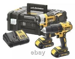 DeWalt XR 18V 2 X 1.5Ah Li-ion Cordless Combi Drill & Impact Driver Set Twin R1