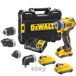 Dewalt 12v XR DCD703L2T Brushless x4 Multi-Head Drill Driver Charger + 3x 3ah