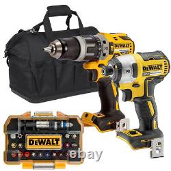 Dewalt 18V Brushless DCF887 Impact Driver DCD796 Combi Drill + 32 Piece Bit Set