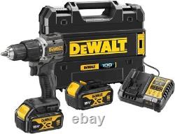 Dewalt 18V XR Cordless Brushless Hybrid Drill DCD100P2T with 2x5Ah charger box