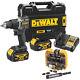 Dewalt Dcd100p2t 18v Xr Brushless Combi Hammer Drill Kit With 25 Piece Bit Set