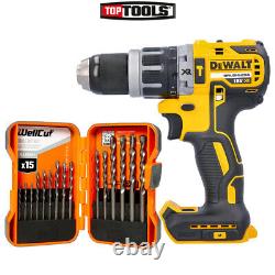 Dewalt DCD796 18V XR Brushless Compact Combi Drill + 15 Pc Masonry Drill Bit Set