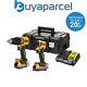 Dewalt Dck2050e2t 18v Xr Brushless Powerstack Combi Hammer Drill + Impact Driver