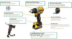 Dewalt DCK2050E2T 18v XR Brushless Powerstack Combi Hammer Drill + Impact Driver