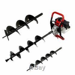 Earth Auger 52cc Post Hole Digger Borer 3 x Drill Fence with Extension Pole 3HP