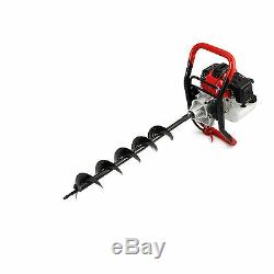 Earth Auger 52cc Post Hole Digger Borer 3 x Drill Fence with Extension Pole 3HP