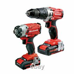 Einhell 18V Cordless Combi Drill & Impact Driver Twin Pack 2 x 2.0Ah + Charger