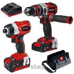 Einhell Brushless Power Tool Set Combi Drill & Impact Driver Power X-Change
