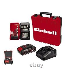 Einhell Cordless Combi Drill PXC 18v Metal Chuck 2.5AH Battery Case and Bit Set