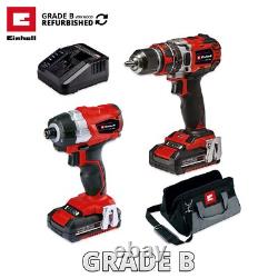 Einhell Cordless Combi Drill and Impact Driver BL Set Inc Battery Refurb GRADE B