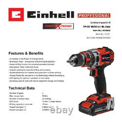 Einhell Cordless Combi Drill and Impact Driver BL Set Inc Battery Refurb GRADE B
