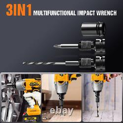 Electric Cordless Impact Wrench 36V 1280W Drill Gun Ratchet Driver 1/2 Battery
