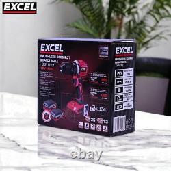 Excel 18V Cordless Brushless Combi Drill with 1 x 4.0Ah Battery Charger & Bag