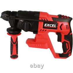 Excel 18V Cordless SDS-Plus Rotary Hammer Drill with Chuck & Chisel Set 4 Piece