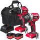 Excel 18v Twin Pack Combi Drill & Impact Wrench With 2 X 5.0ah Battery Charger