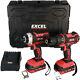 Excel Exl5145 18v Impact Driver / Combi Drill + 2 X 2.0ah Battery Charger & Case