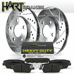 FRONT Platinum DRILLED & SLOTTED Disc Brake Rotors + Heavy Duty Pads F1762