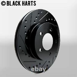 For 2000-2007 Toyota Tundra, Sequoia Front Black Hart Brake Rotors+Ceramic Pads