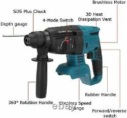 For Makita DHR242Z 18V SDS Plus Cordless Rotary Hammer Drill 4 Modes + Battery