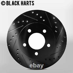 Front Black Hart Drill/slot Disc Brake Rotors And Heavy Duty Pad Bhcf. 4413702