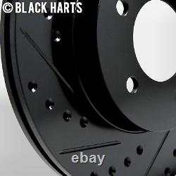 Front Black Hart Drill/slot Disc Brake Rotors And Heavy Duty Pad Bhcf. 4417302