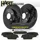 Front Black Hart Drill/slot Disc Brake Rotors And Heavy Duty Pad Bhcf. 6112302