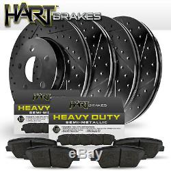 Full Black Hart Drilled Slotted Brake Rotors And Heavy Duty Pad Bhcc. 44173.02