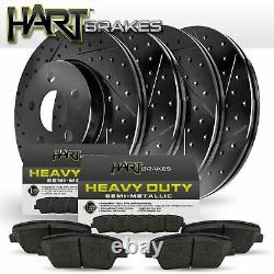 Full Black Hart Drilled Slotted Brake Rotors And Heavy Duty Pad Bhcc. 66063.02