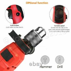 Hammer Drill Pro Heavy Duty Corded Electric Impact Drill Rotary With Bits Set