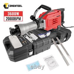 Heavy Duty 240v 3600W Demolition Hammer Drill Concrete Breaker with 2 Chisels