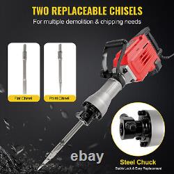 Heavy Duty 240v 3600W Demolition Hammer Drill Concrete Breaker with 2 Chisels