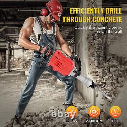 Heavy Duty 240v 3600W Demolition Hammer Drill Concrete Breaker with 2 Chisels