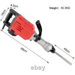 Heavy Duty 240v 3600W Demolition Hammer Drill Concrete Breaker with 2 Chisels