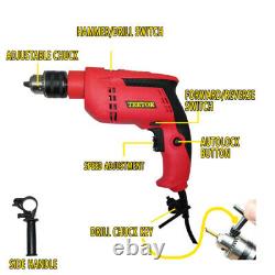 Heavy Duty 650W Hammer Drill Powerful Variable Speed Electric Corded Drill 240V 