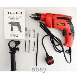 Heavy Duty 650W Electric Corded Impact Hammer Drill with Drill Bit Set Tool Kit