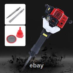 Heavy Duty Petrol Demolition Jack Hammer Drill Concrete Breaker 2 Chisels 52CC