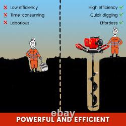 High-Efficiency Petrol Earth Auger 2 Cycle Post Hole Borer Ground Drill + Ext