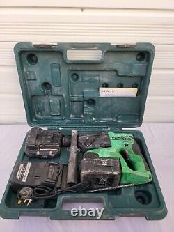 Hitachi DH24DVC SDS Plus Hammer Drill Working 2 X Batteries, Charger & More