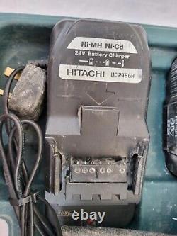 Hitachi DH24DVC SDS Plus Hammer Drill Working 2 X Batteries, Charger & More