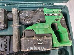 Hitachi DH24DVC SDS Plus Hammer Drill Working 2 X Batteries, Charger & More