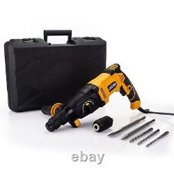 JCB 1050W Rotary Hammer Drill Anti-Vibration Multi Position Handle, 4 Functions