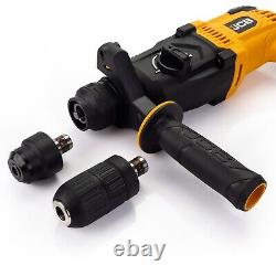 JCB 1050W Rotary Hammer Drill Anti-Vibration Multi Position Handle, 4 Functions