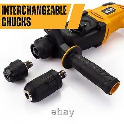 JCB 1050W Rotary Hammer Drill Anti-Vibration Multi Position Handle, 4 Functions