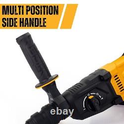 JCB 1050W Rotary Hammer Drill Anti-Vibration Multi Position Handle, 4 Functions