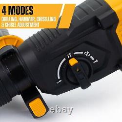 JCB 1050W Rotary Hammer Drill Anti-Vibration Multi Position Handle, 4 Functions