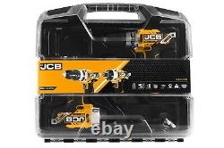 JCB 12V Combi Drill & Impact Driver Set 2 x 2.0AH Battery Charger & Case