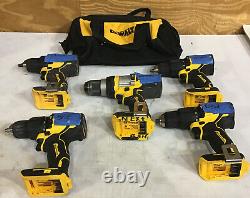 Lot of 5 For Parts Dewalt Drills Brushless Broken (See Tape)