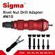 M10 Heavy Duty Threaded Rivet Nut Drill Adapter Cordless Or Electric