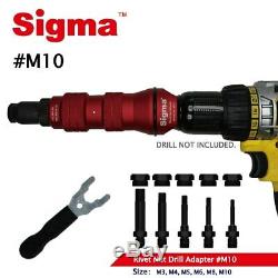 M10 HEAVY DUTY Threaded Rivet Nut Drill Adapter Cordless or Electric