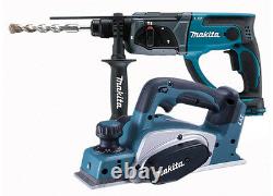 MAKITA DHR202 LXT 18V CORDLESS Lithium Ion SDS+ COMBI DRILL + DKP180 PLANER